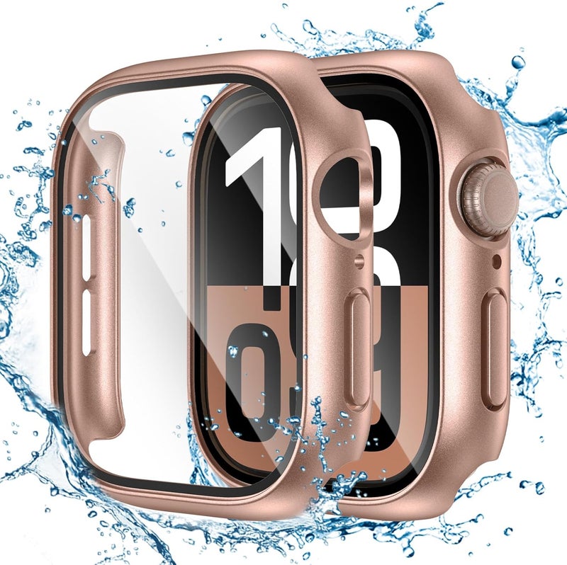 Tensea غطاء واقي لشاشة ساعة آبل مقاوم للماء سلسلة 11/10 46 مم، ملحقات، غطاء وجه واقي iWatch مع فيلم زجاجي مقسى للنساء والرجال، غطاء واقي لساعة آيفون 46 مم - Image 1